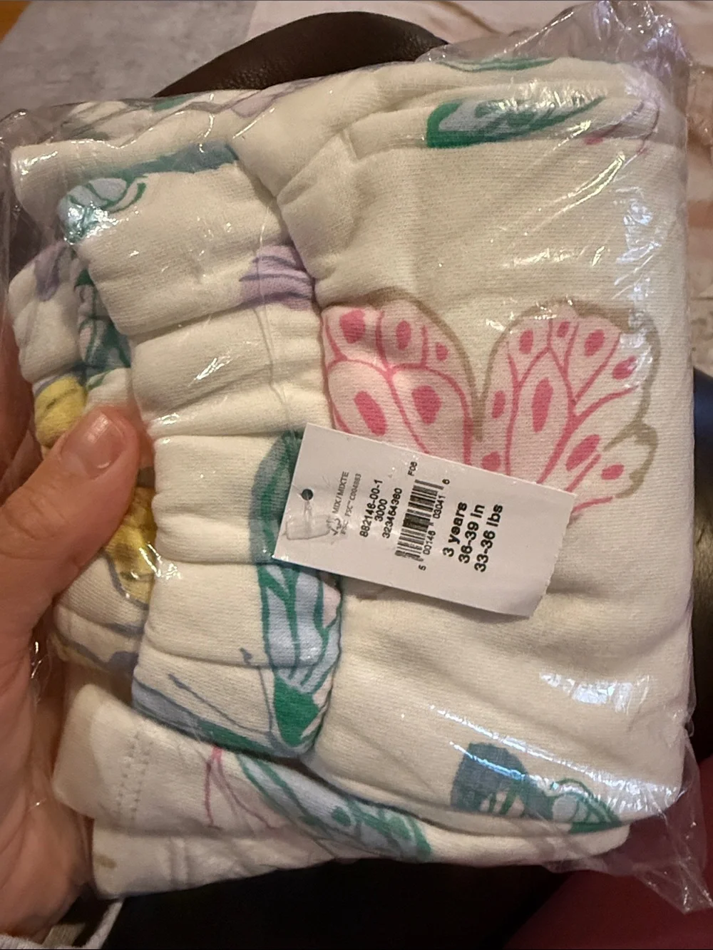 Gap Toddler VintageSoft Graphic Sweatpants- butterfly white 3t new in package